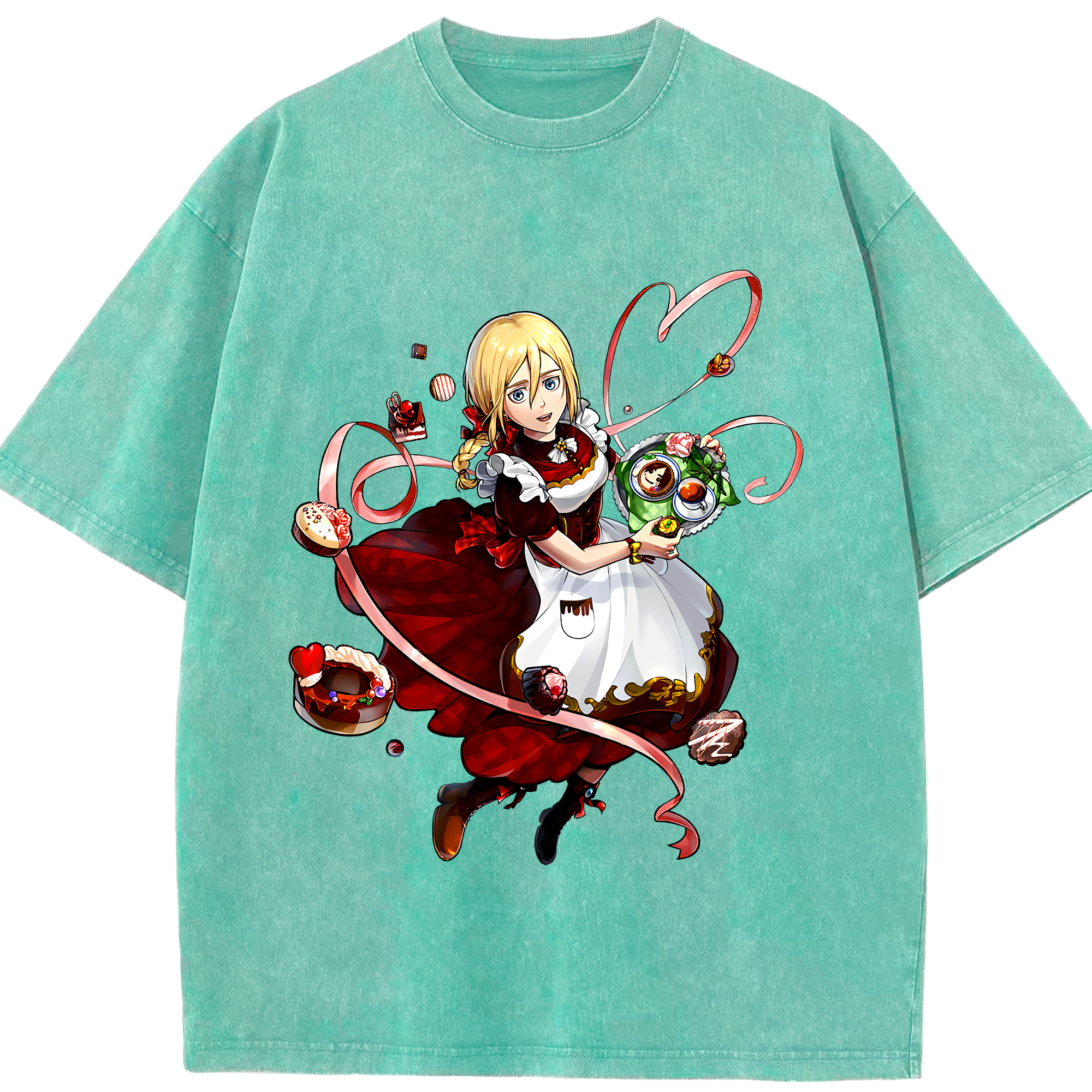 （画像用） 進撃の巨人 クリスタ·レンズ Attack on Titan Christa Lenz 綿100% ヴィンテージ風 半袖Tシャツ（フロントプリント）